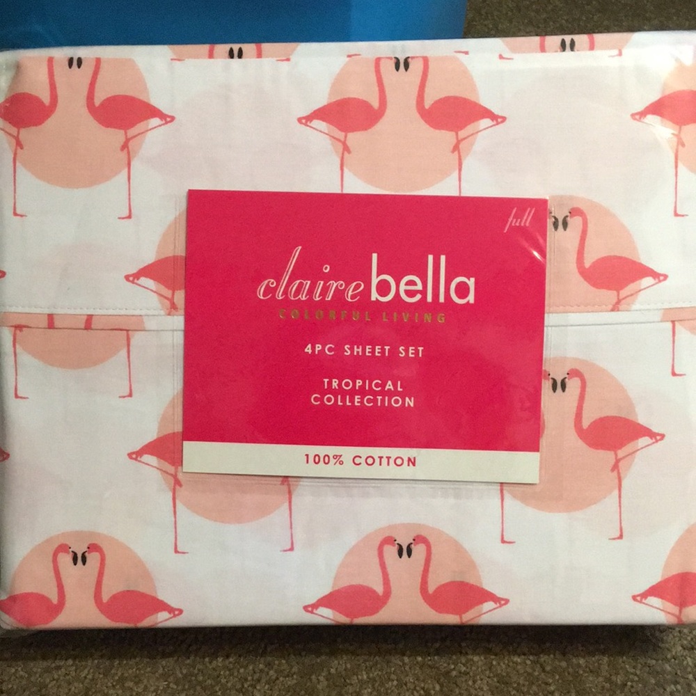 ClaireBella Full/Queen Flamingo Sheet Set